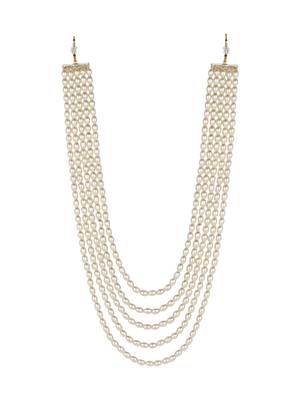 5 layered traditional gold plated dulha moti mala maharaja haar/groom necklace for men (mlp58w) 2