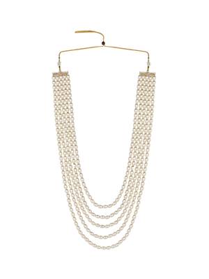 5 layered traditional gold plated dulha moti mala maharaja haar/groom necklace for men (mlp58w) 3