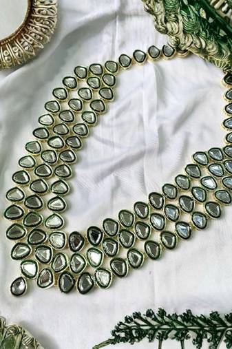 3 layered traditional gold plated dulha kundan mala maharaja haar/groom necklace for men (mlp55g)