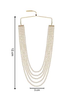 5 layered traditional gold plated dulha moti mala maharaja haar/groom necklace for men (mlp58w) 5