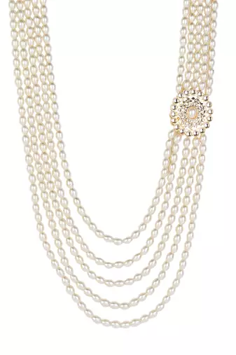 5 layered traditional gold plated dulha moti mala with kundan maharaja haar/groom necklace for men (mlp57w)