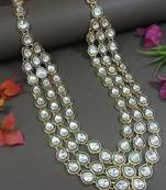 3 layered traditional gold plated dulha kundan mala maharaja haar/groom necklace for men (mlp54g)