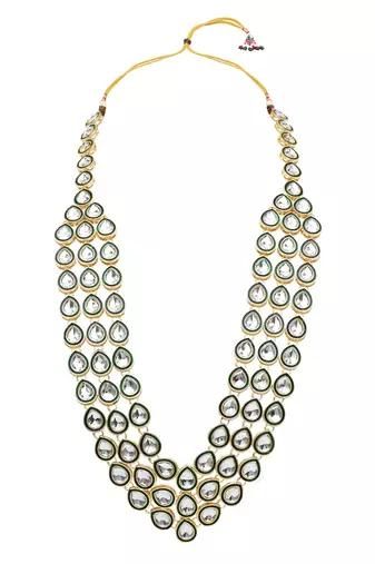 3 layered traditional gold plated dulha kundan mala maharaja haar/groom necklace for men (mlp54g)