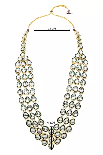 3 layered traditional gold plated dulha kundan mala maharaja haar/groom necklace for men (mlp54g)
