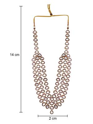 3 layered traditional gold plated dulha kundan mala maharaja haar/groom necklace for men (maroon) 4