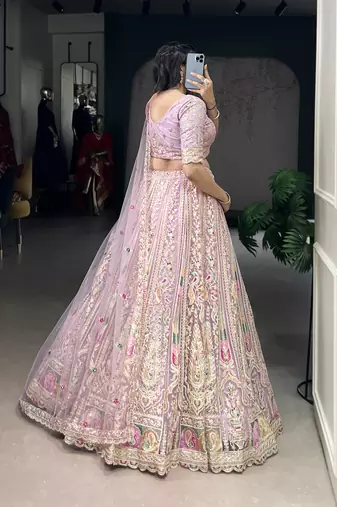 Grace in Every Thread Net Sequins & Embroidered Lehenga Choli
