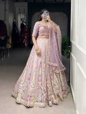 Grace in Every Thread Net Sequins & Embroidered Lehenga Choli 5