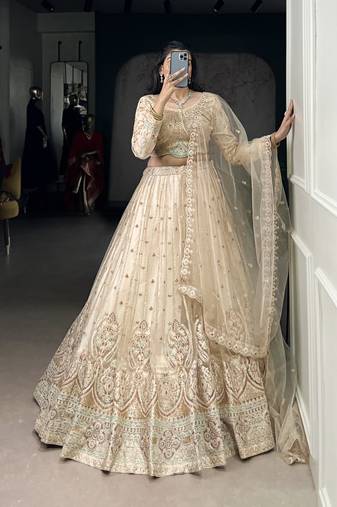 Grace in Every Thread Net Sequins & Embroidered Lehenga Choli