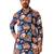 Men's blue rayon kurta - digital printed mid-length casual festive