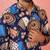 Men's blue rayon kurta - digital printed mid-length casual festive