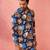 Men's blue rayon kurta - digital printed mid-length casual festive