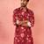 Men's Red rayon kurta - digital printed mid-length casual festive