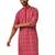 Men red linen silk thread embroidered kurta - premium geometric pattern festive wear
