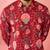 Men's Red rayon kurta - digital printed mid-length casual festive