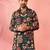 Men's multicolor rayon kurta - digital printed mid-length festive