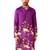 Men's purple digital print long kurta - rayon cutdana work festive wear