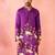 Men's purple digital print long kurta - rayon cutdana work festive wear
