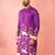 Men's purple digital print long kurta - rayon cutdana work festive wear