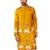 Men's mustard digital print long kurta - rayon cutdana work festive wear