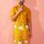 Men's mustard digital print long kurta - rayon cutdana work festive wear