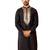 Men's black fine satin hand embroidered kurta - premium pitta work festive wear