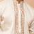 Men off white silk embroidered mid kurta - premium kashmiri stitch wedding wear