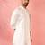 Men's white mid-length kurta - fine satin stone work festive wear