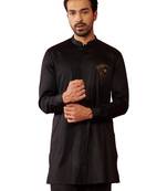 Black kurta - fine satin stone work festive wear