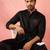 Men's Black kurta - fine satin stone work festive wear