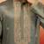Men's mint green resham embroidered silk kurta - premium festive