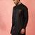 Men's Black kurta - fine satin stone work festive wear