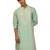 Men's mint green embroidered silk kurta - festive traditional