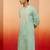 Men's mint green embroidered silk kurta - festive traditional