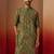 Men green pure muslin bandhani print kurta - traditional digital print festive wear