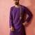 Men purple hand embroidered kurta - premium festive wear with zari sequin work