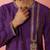 Men purple hand embroidered kurta - premium festive wear with zari sequin work