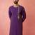 Men purple hand embroidered kurta - premium festive wear with zari sequin work