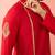 Mens red zardozi embroidered viscose kurta - navratri festive wear