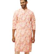 Men multi color cotton floral sequin kurta - premium digital print festive wear