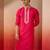 Men's pink hand embroidered silk kurta - premium festive wear