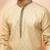 Men cream royal blue silk jacquard kurta - premium zari embroidered wedding wear