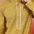 Men yellow silk jacquard kurta - premium floral wedding festive traditional wear