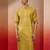Men yellow silk jacquard kurta - premium floral wedding festive traditional wear