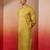 Men yellow silk jacquard kurta - premium floral wedding festive traditional wear