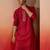 Men maroon silk jacquard kurta - premium floral pattern wedding festive wear