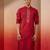 Men maroon silk jacquard kurta - premium floral pattern wedding festive wear