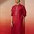 Men maroon silk jacquard kurta - premium floral pattern wedding festive wear