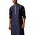 Men navy blue silk anmol jacquard kurta - premium ethnic motif traditional wear