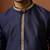 Men navy blue silk anmol jacquard kurta - premium ethnic motif traditional wear