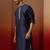 Men navy blue silk anmol jacquard kurta - premium ethnic motif traditional wear